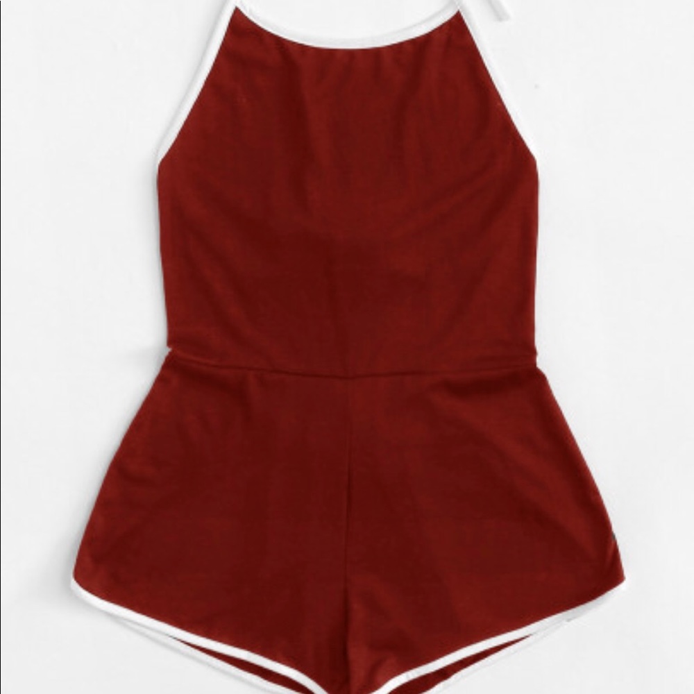Open Back Halter Romper